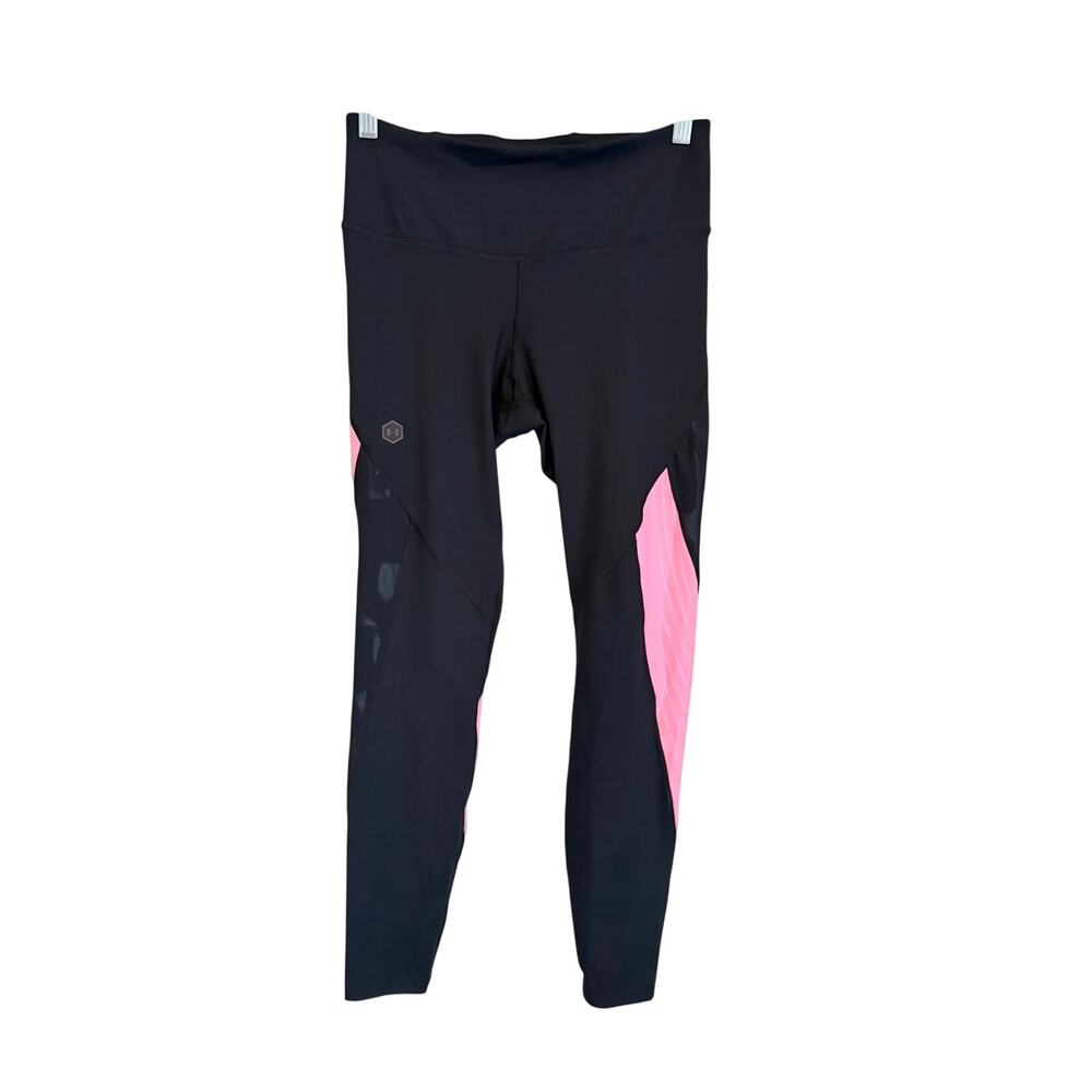 Under Armour Leggings M Black Pink Activewear Athletic Training Fitness Workout